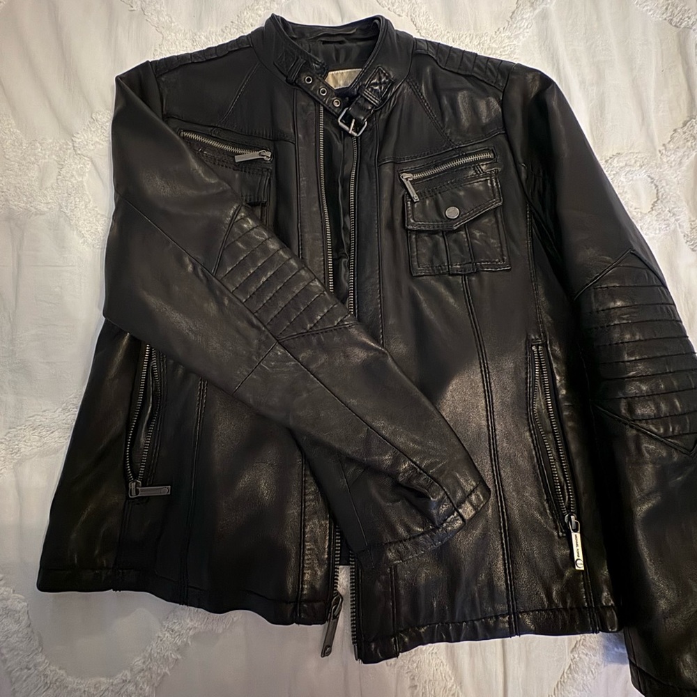 Michael Kors genuine leather motorcycle jacket